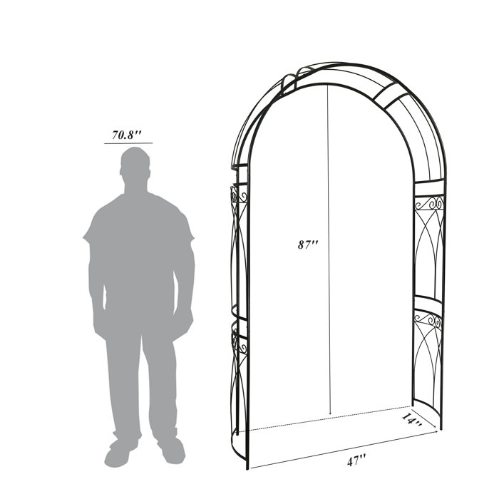 OUTOUR 87'' H x 14'' W Iron Arched Trellis & Reviews Wayfair
